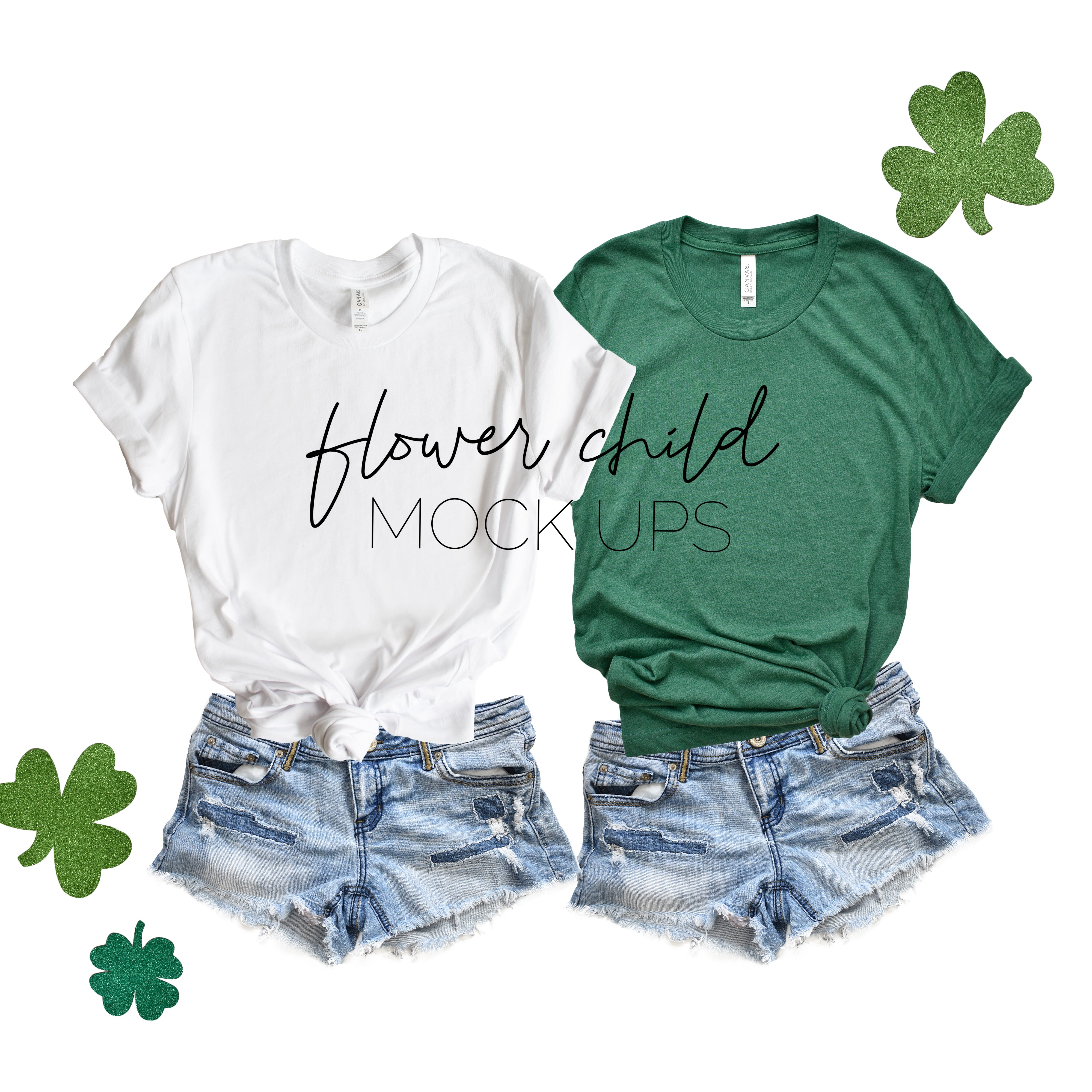 Bella Canvas 3001 Heather Grass Green White St Patrick S Day Mockup Flower Child Mock Ups Reviews On Judge Me