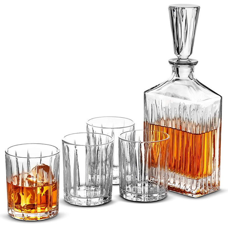 5-Piece European Style Whiskey Decanter and Glass Set - With Magnetic Gift Box - Finedine | The Best And Beyond