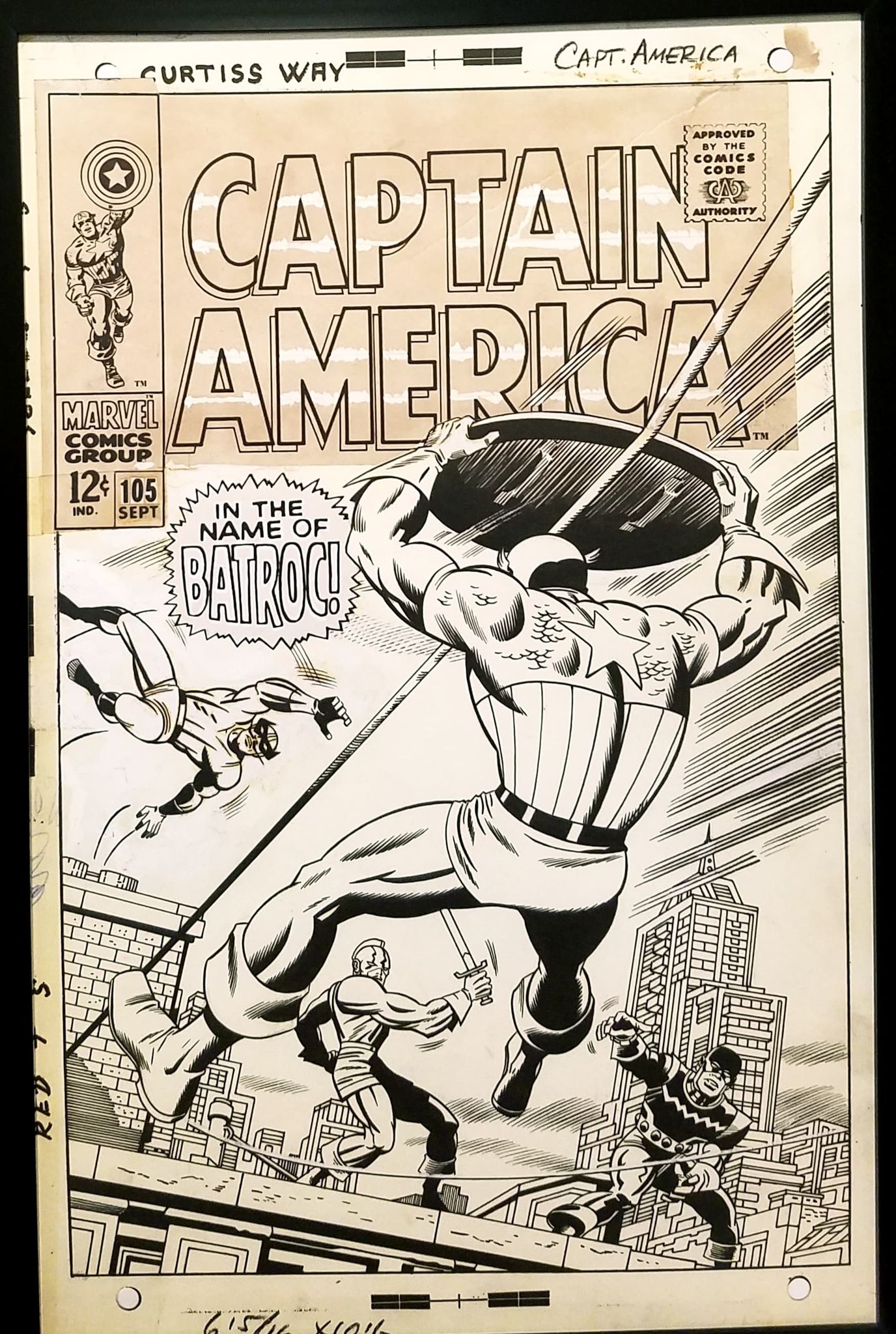 Captain America #105 by Jack Kirby 11x17 FRAMED Original Art Poster Ma –  GrantsComics