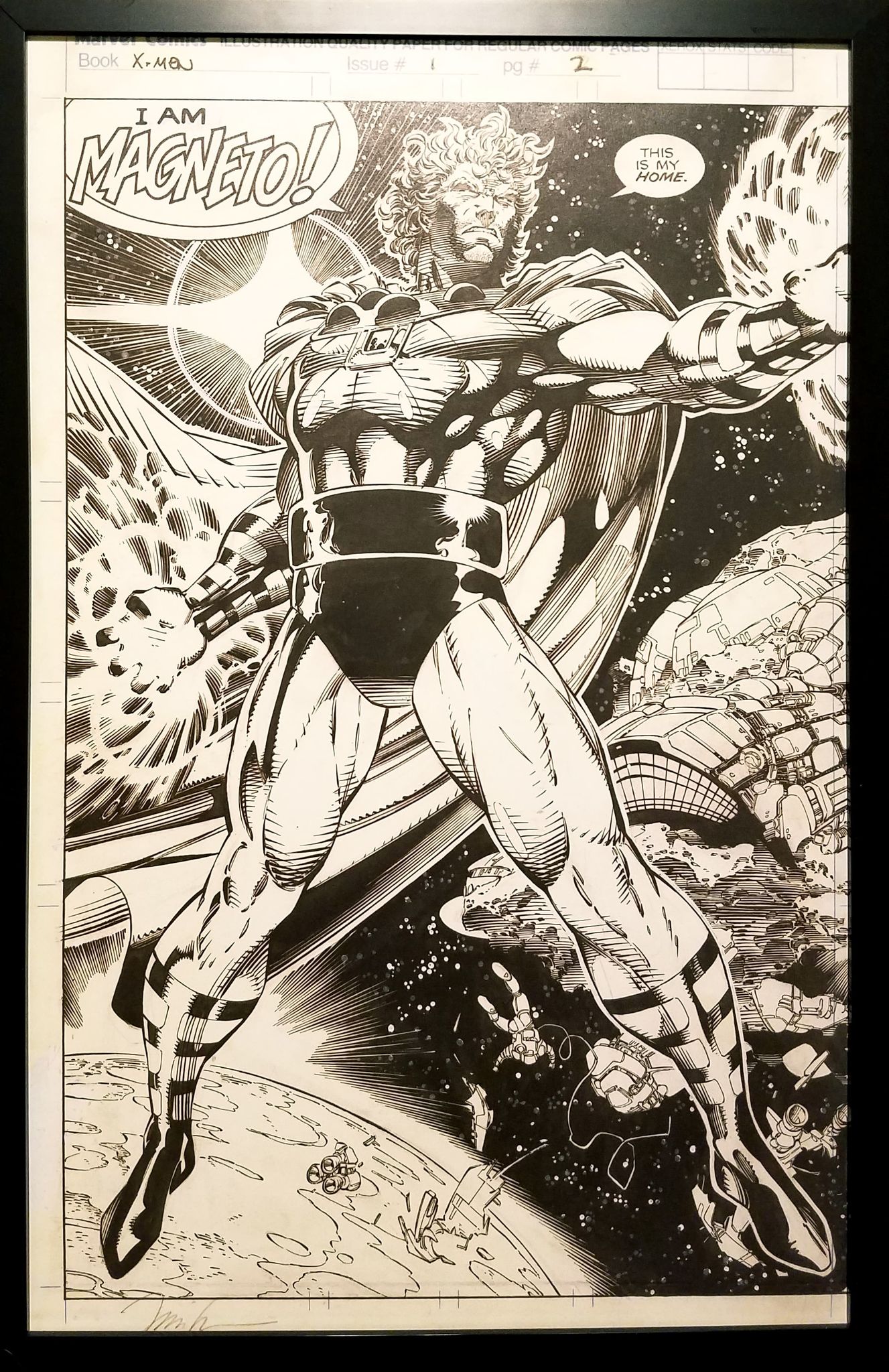 X-Men #1 pg. 2 Magneto Jim Lee 11x17 FRAMED Original Art Poster Marvel –  GrantsComics