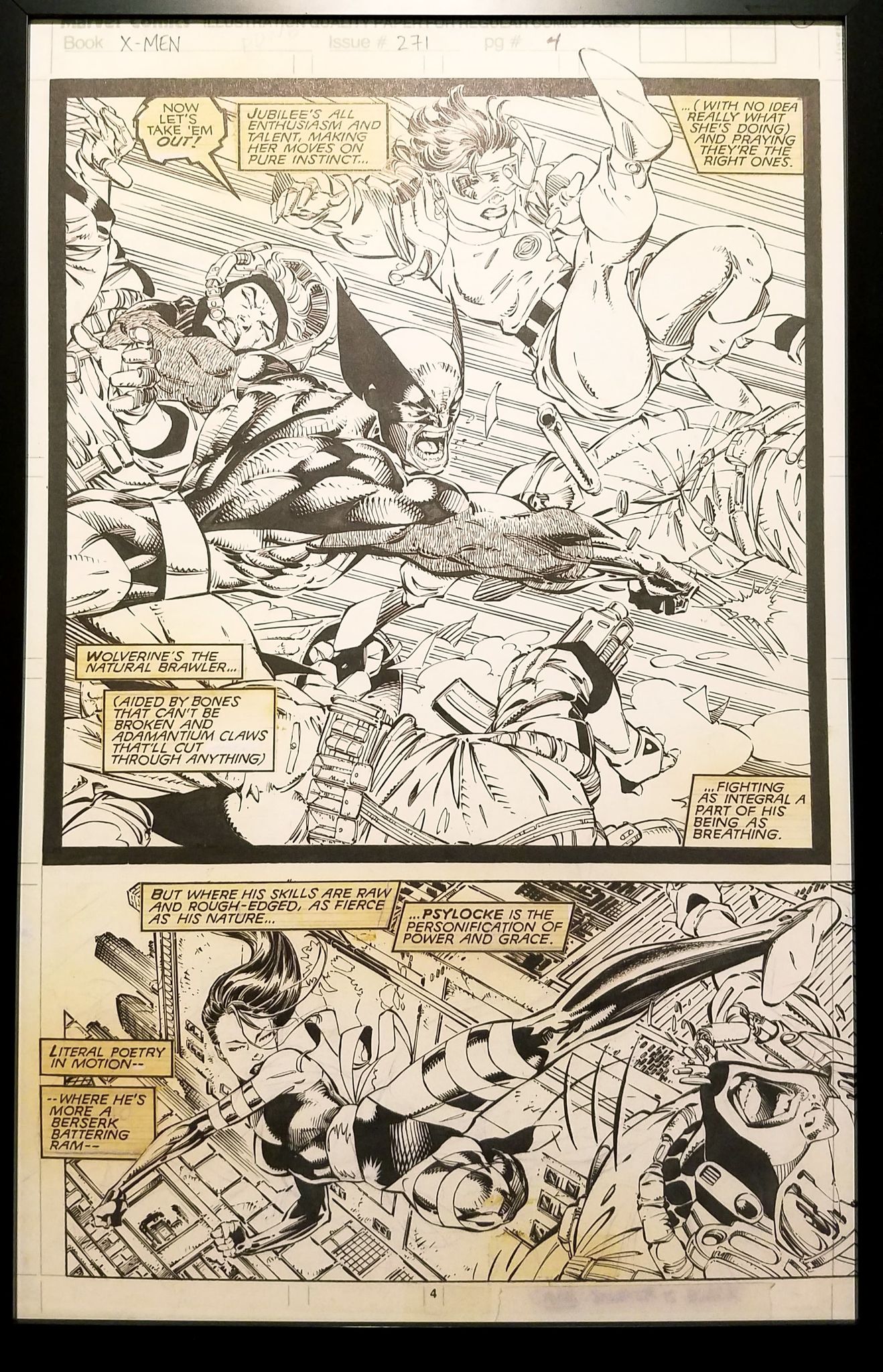 Uncanny X-Men #271 pg. 4 Psylocke Jim Lee 11x17 FRAMED Original Art Po –  GrantsComics