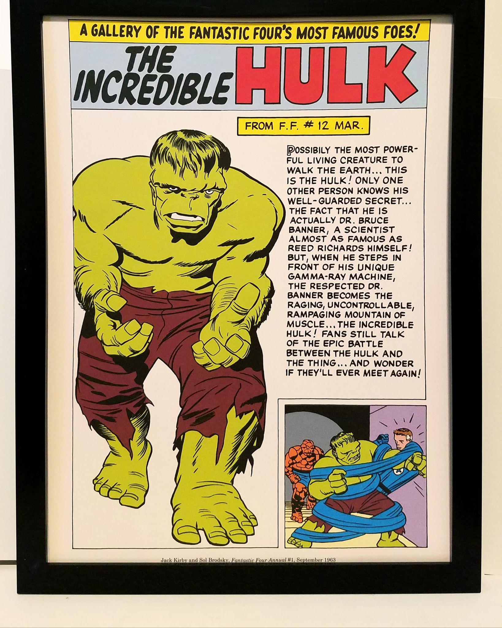 Incredible Hulk by Jack Kirby 9x12 FRAMED Marvel Comics Vintage Art Pr –  GrantsComics