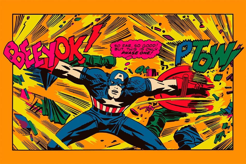 Captain America by Jack Kirby 20x30 Black Light Art Marvel Comics Post –  GrantsComics