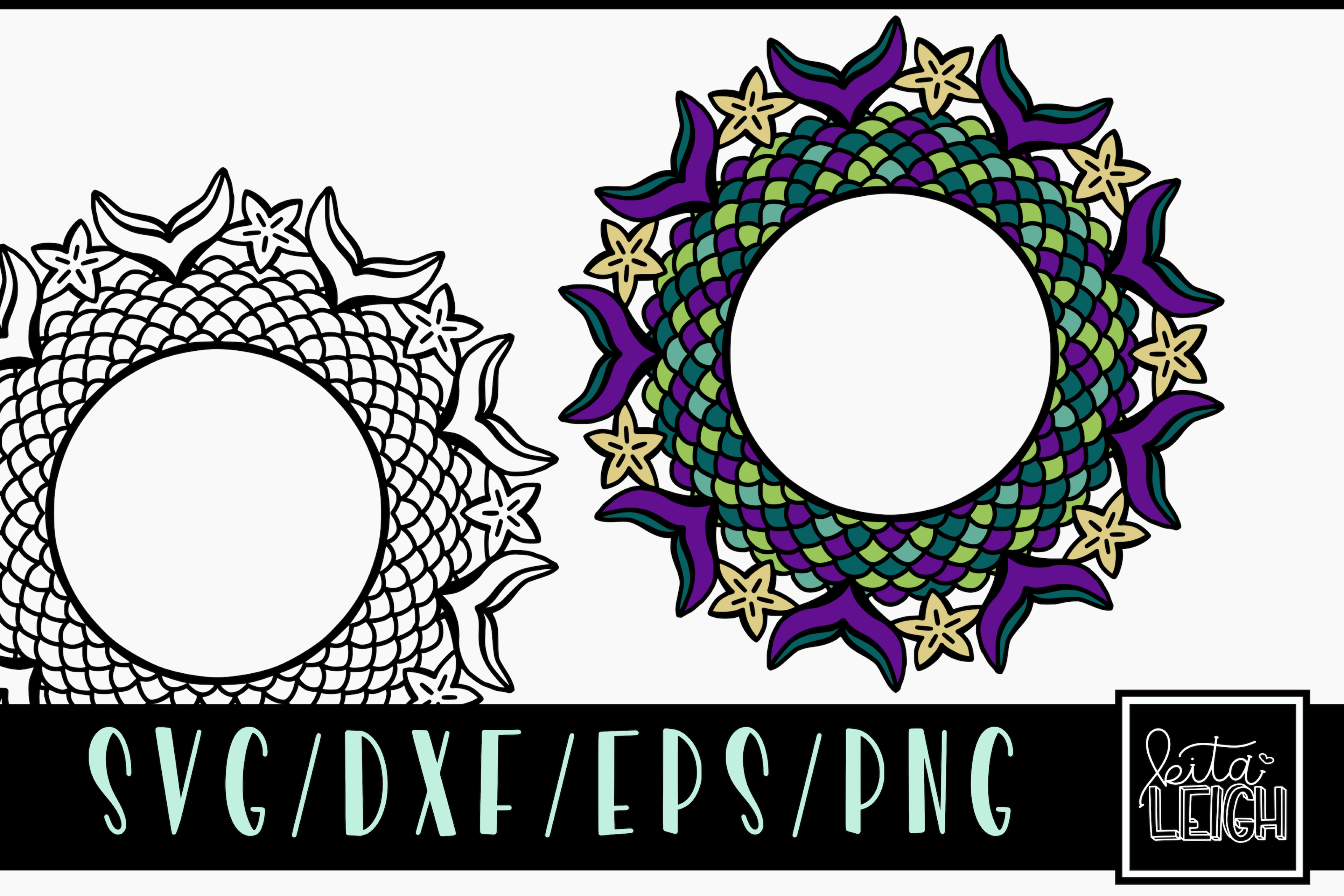 Download Mermaid Mandala Svg Cut File And Png Sublimation File 3 Kitaleigh Llc SVG, PNG, EPS, DXF File