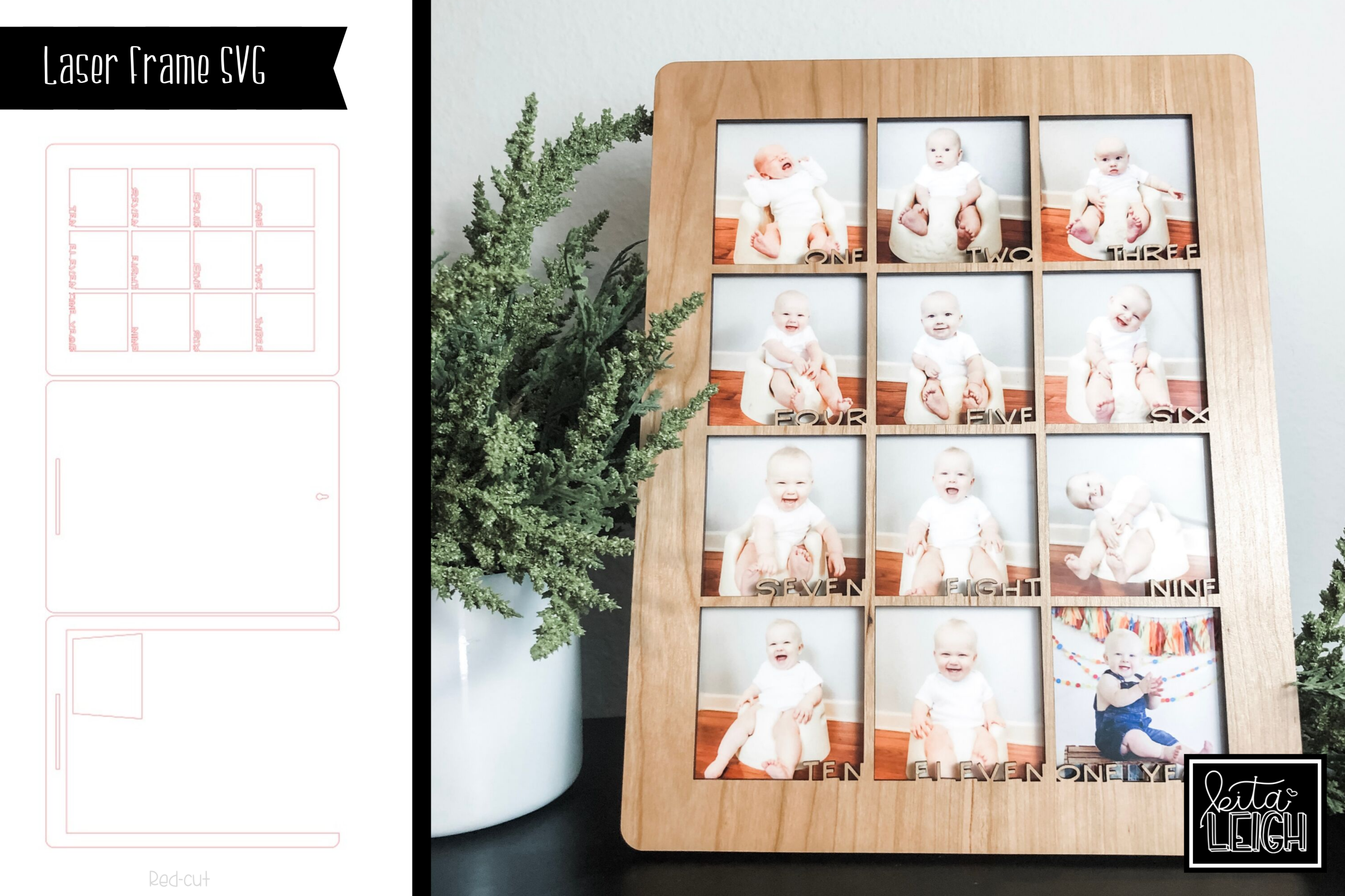 Download Laser Cut Baby Monthly Photo Frame Svg Kitaleigh Llc