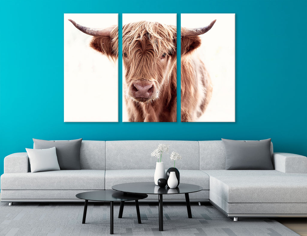 large cow canvas art