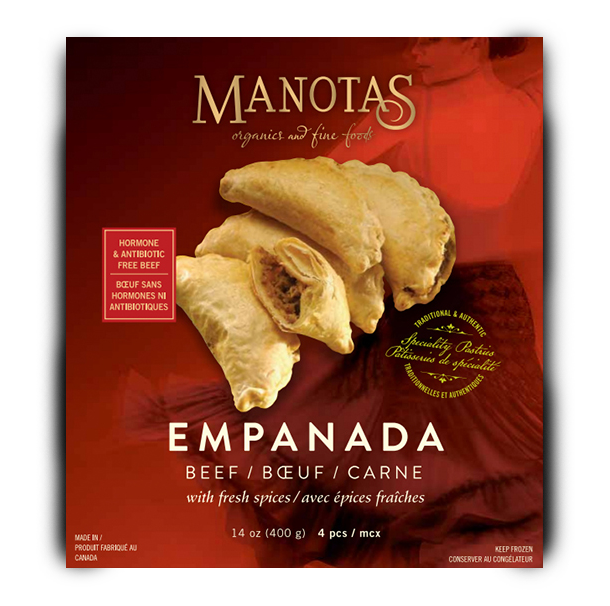 Empanadas - pkg of 4 - organic chicken, beef, vegan