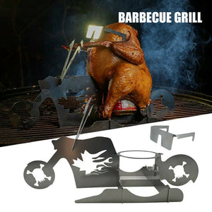 Portable chicken stand Beer- American motorcycle BBQ