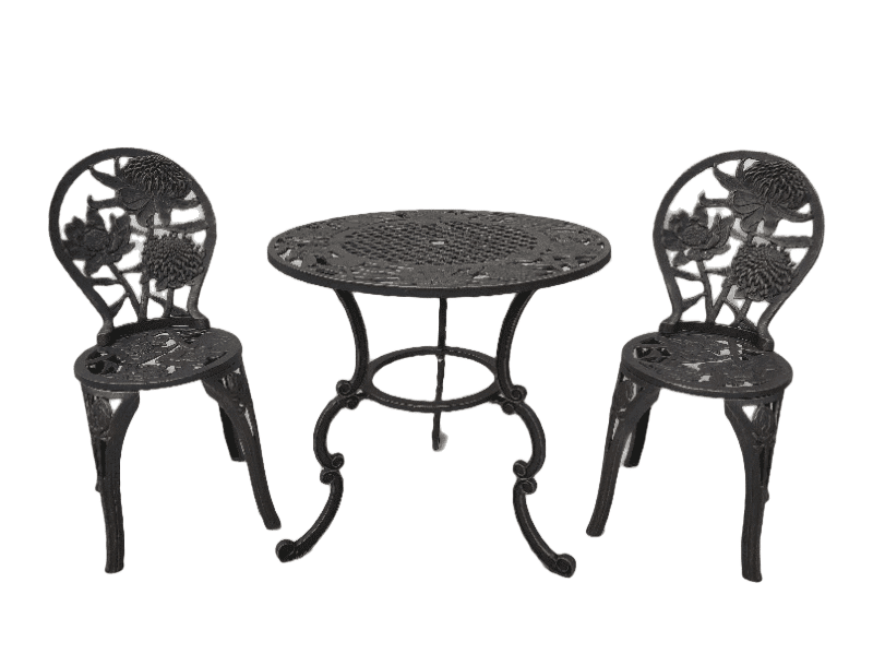 cast iron white bistro set