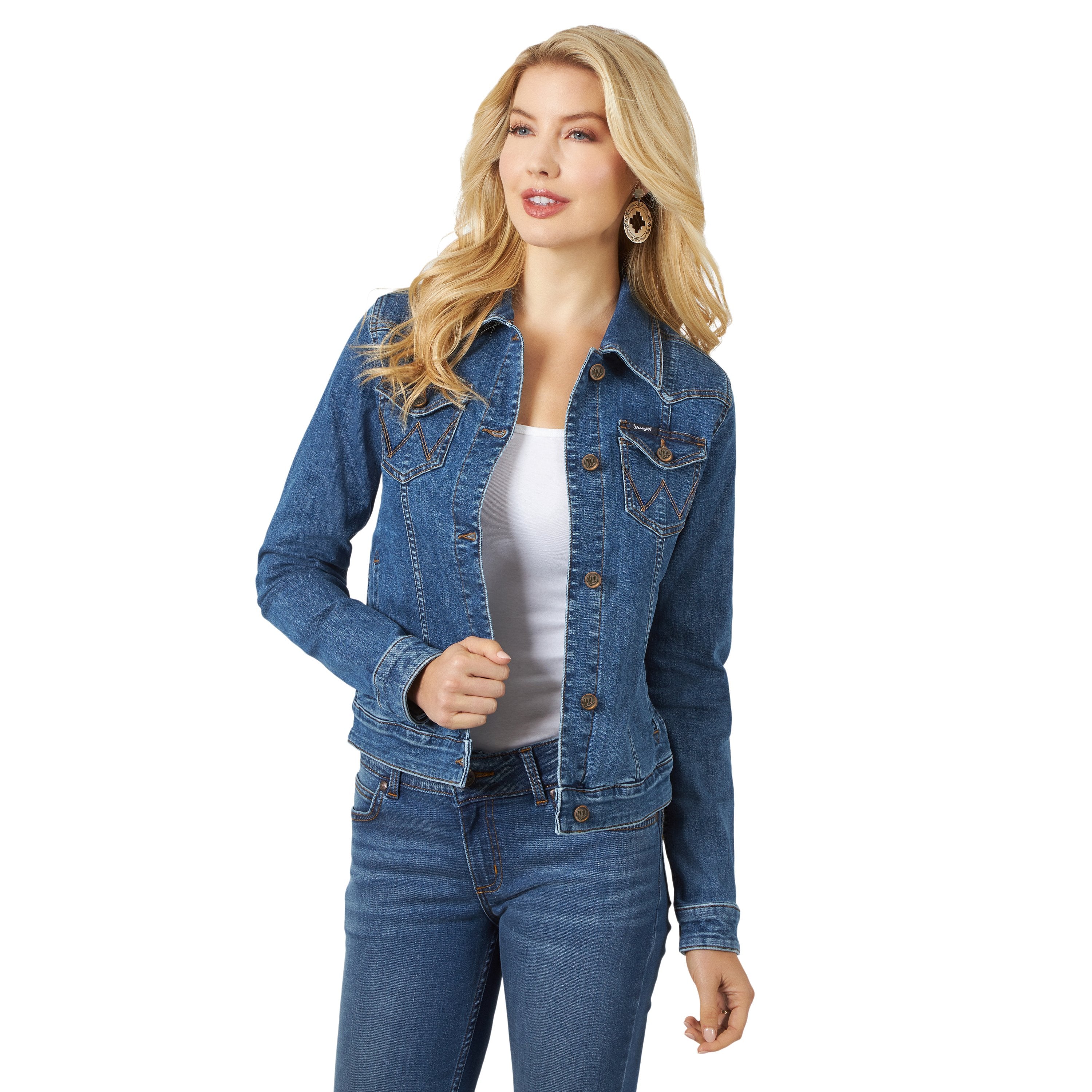 LWJ701D Wrangler® Western Women's Denim Jacket Top - Dark Denim Wash –  Tanger OBF