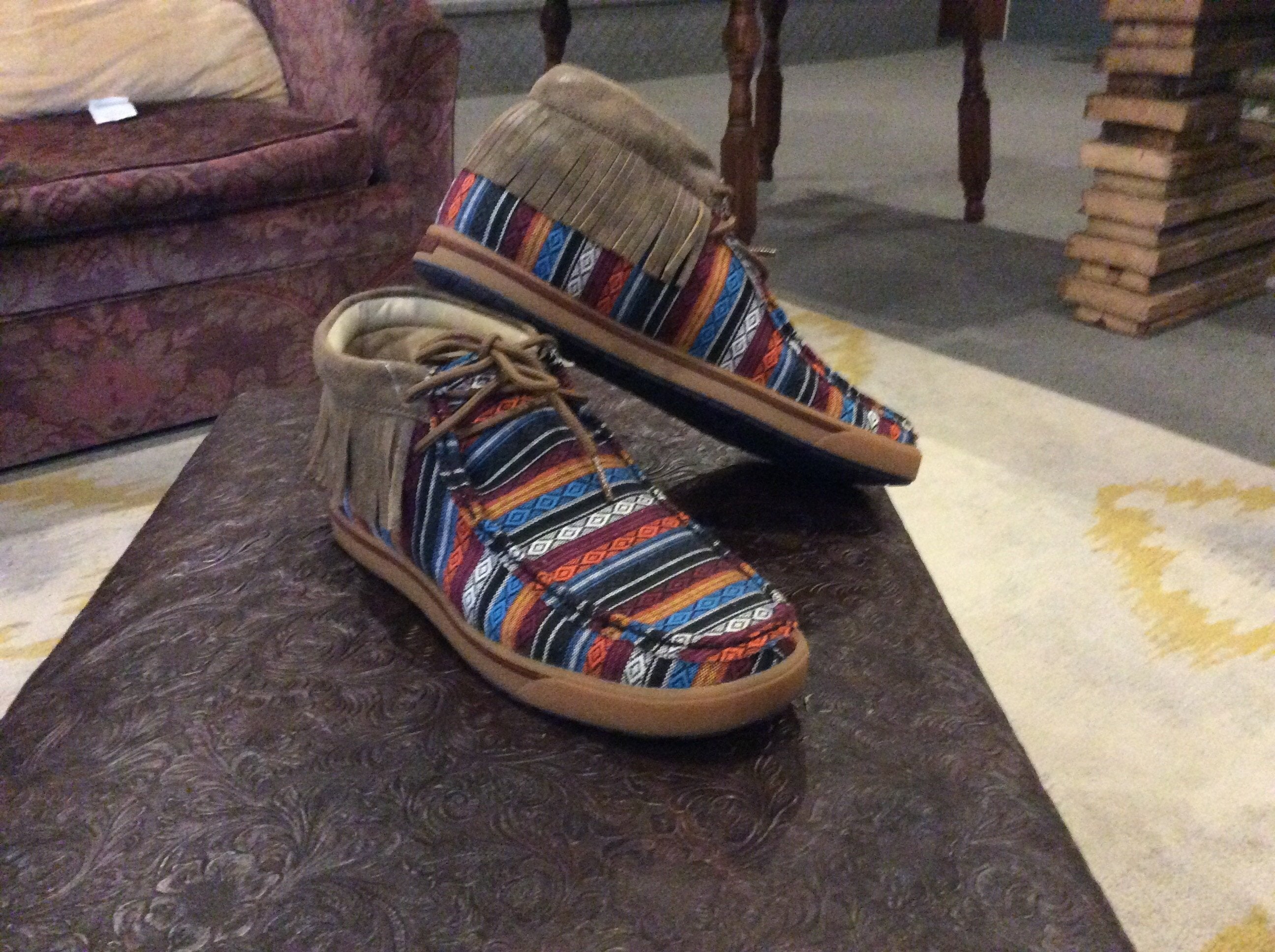 twisted x serape fringe moccasins