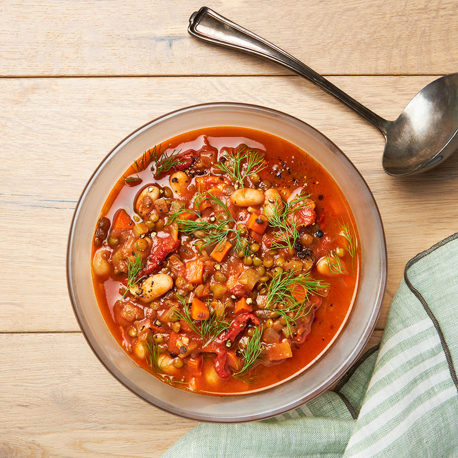 Mediterranean-Style Lentil Soup in the Microwave | Anyday