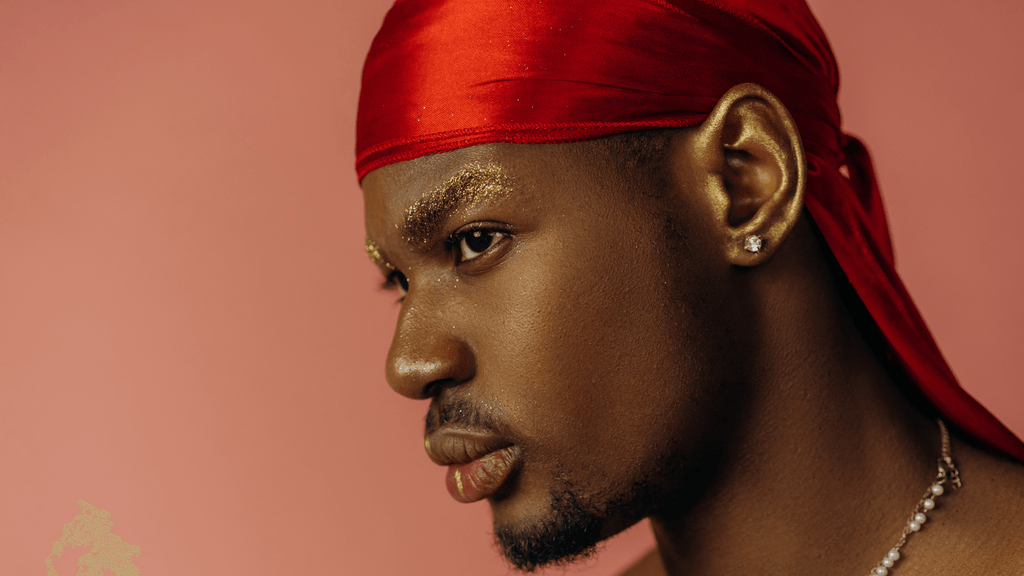 African american men wearing red durag