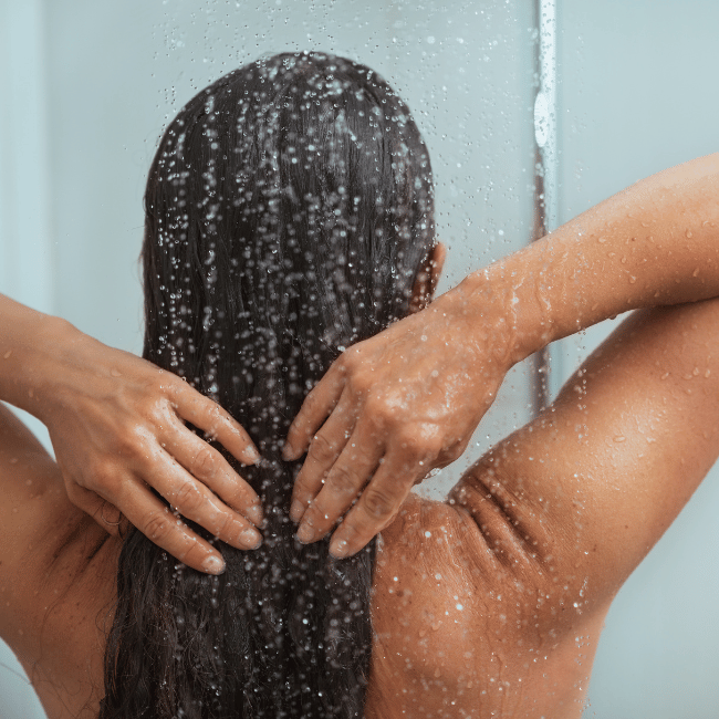 African American Girl Washing her Hair
