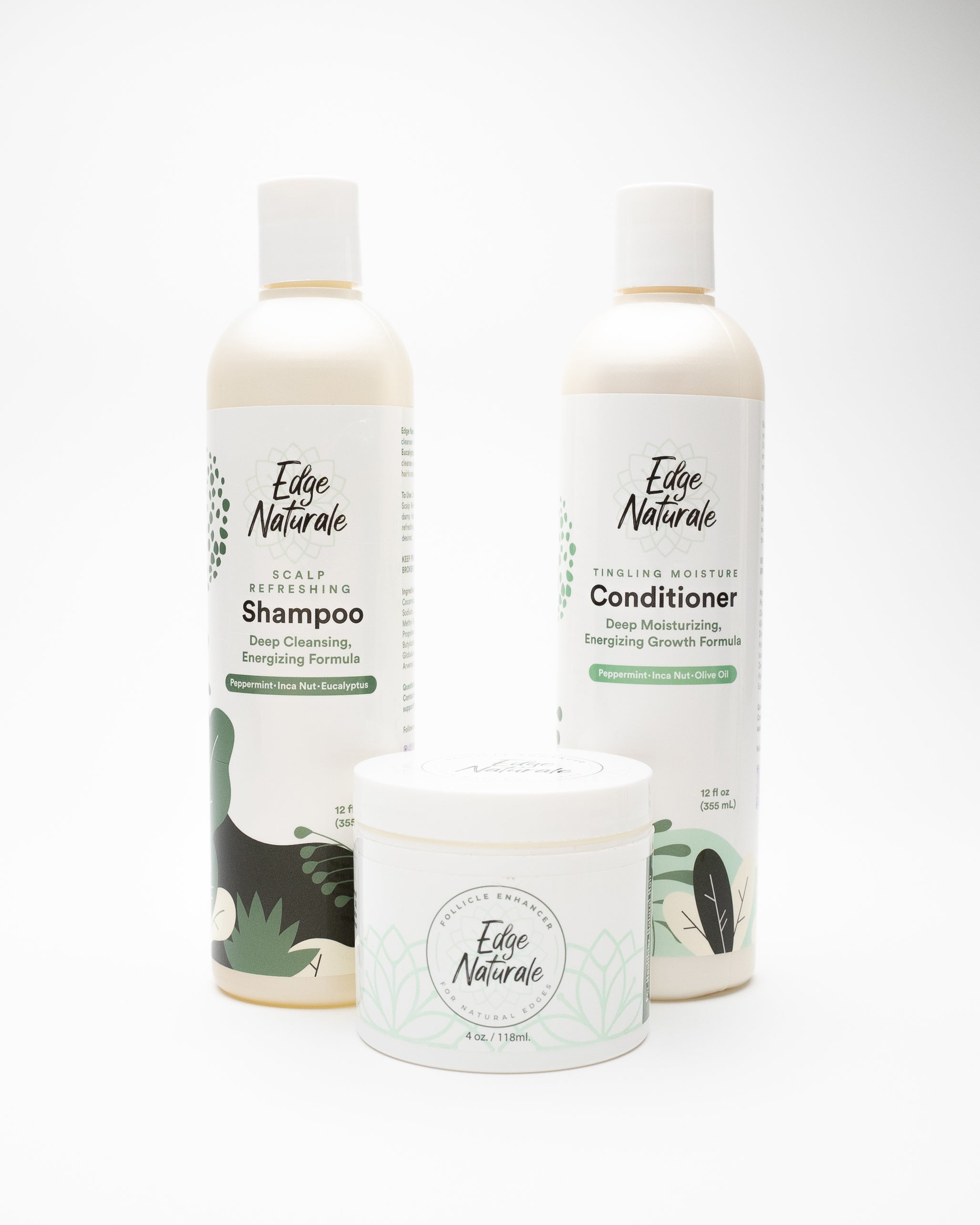 Shampoo & Conditioner + Follicle Enhancer (4oz) - Edge Naturale product image