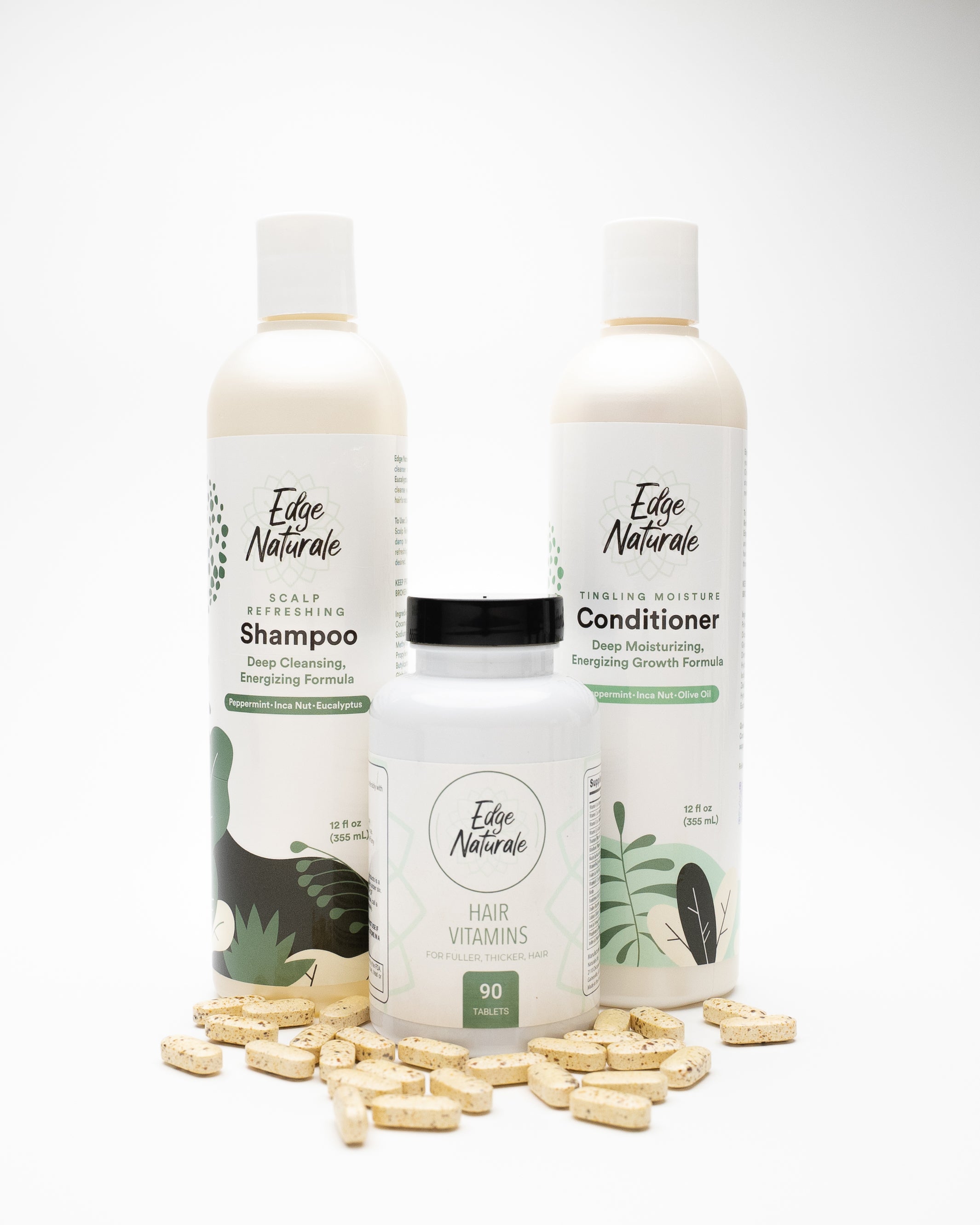 Shampoo & Conditioner + Hair Vitamins (60ct) - Edge Naturale product image