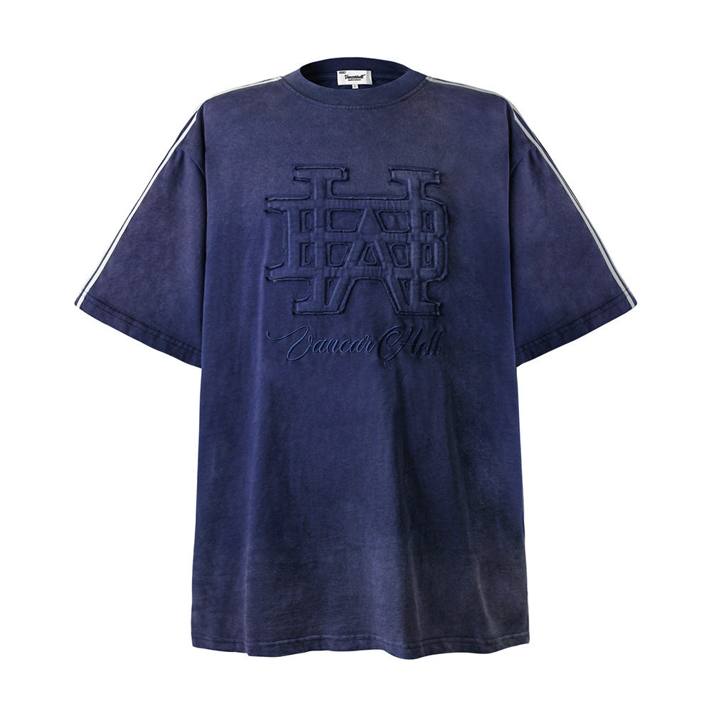 Letter Patch Embroidered Casual T-shirt Men - Image 11