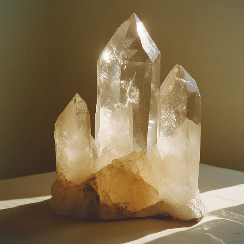 Quartz crystal decor and jewelry enhancing everyday environments.