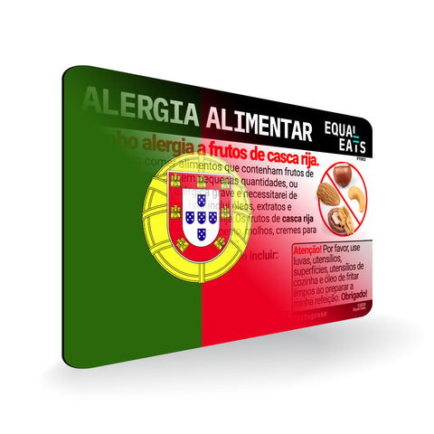 Tree Nut Allergy in Portugal Translation Card