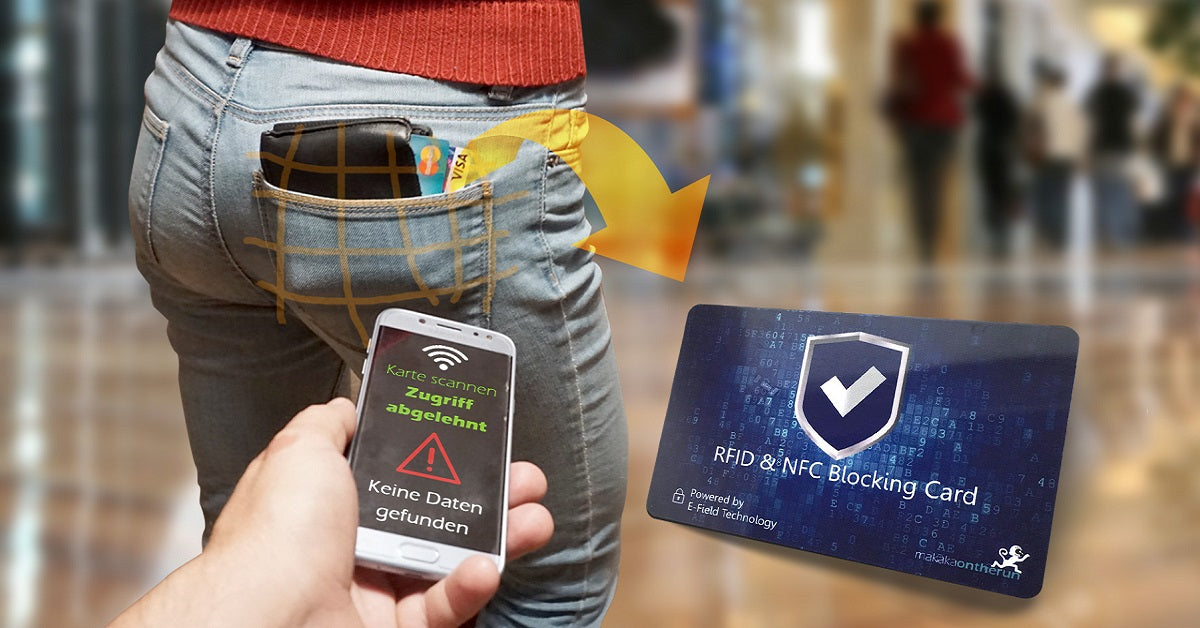 2X RFID Blocking Card & Kreditkarten vor dem Auslesen mithilfe eines Störsignals RFID/NFC Schutzkarte Rundumschutz für Jede Geldbörse Schütz EC 
