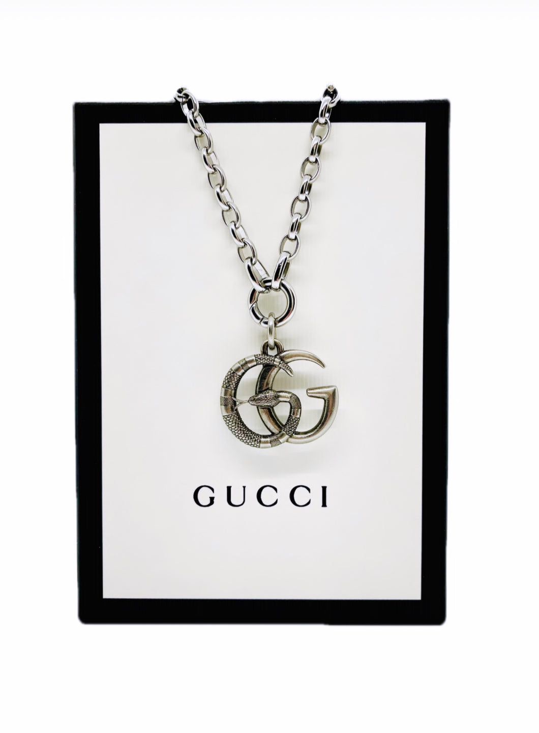 Very Rare Repurposed Gucci Snake Interlocking GG Silver Necklace –  DesignerJewelryCo