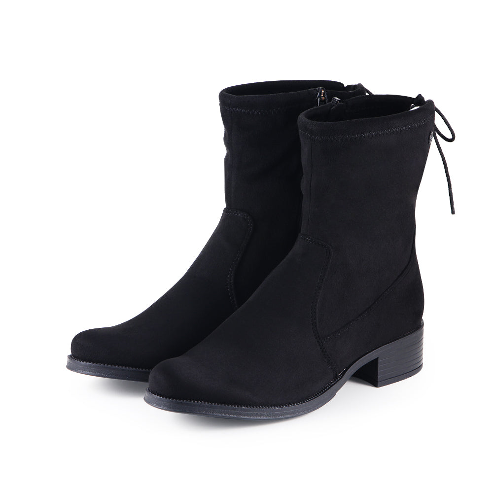 stretch black ankle boots