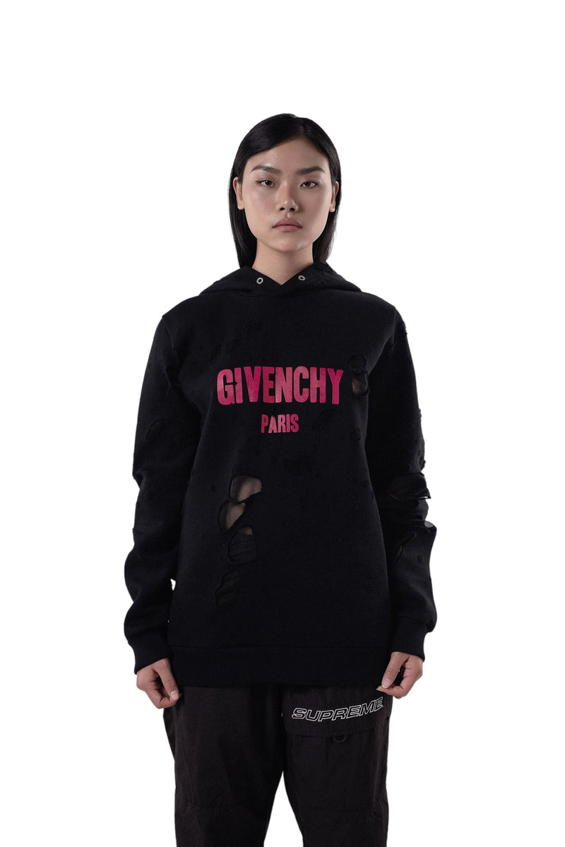 givenchy destroyed hoodie pink