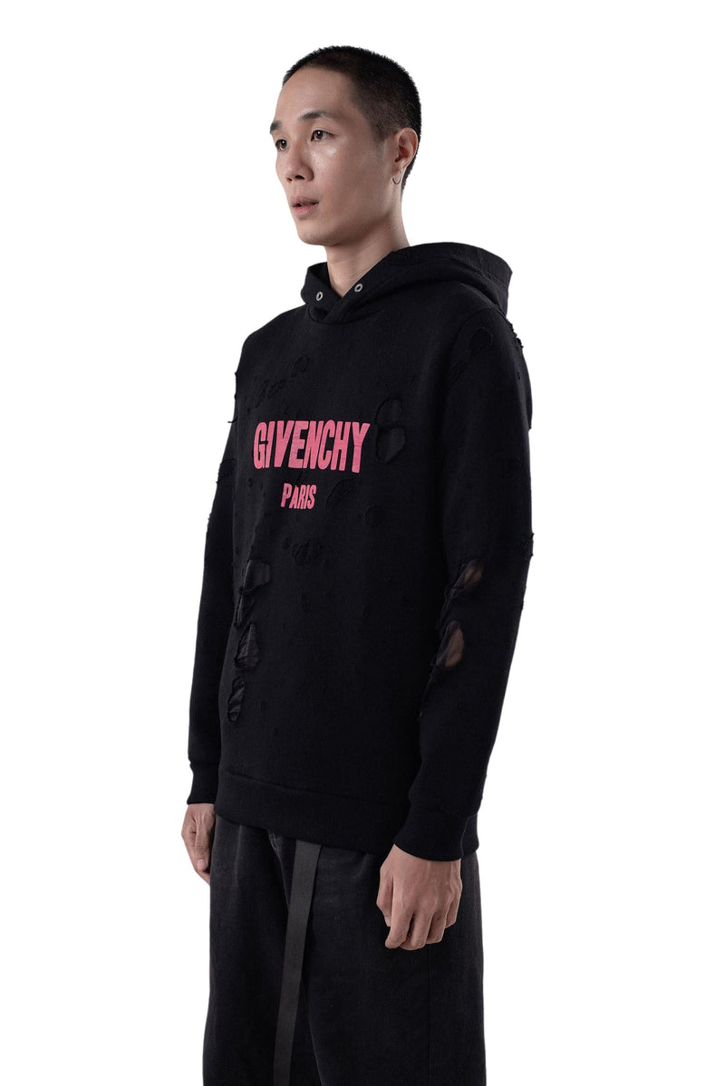 givenchy destroyed hoodie pink