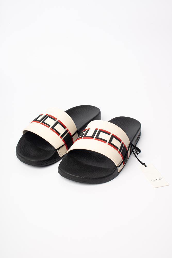 gucci stripe rubber slide sandal