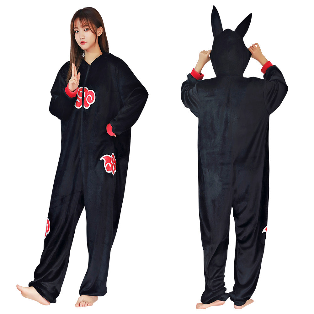 Anime Naruto Akatsuki Cloud Cosplay Costume Pajama Adult Unisex Onesie