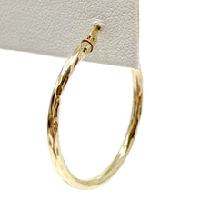 Load image into Gallery viewer, 14K Gold Cut Hoop Earrings