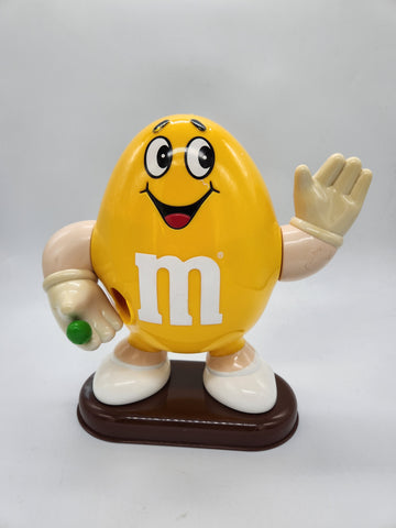 Official M&M's World Candy Dispenser Coin Bank Yellow