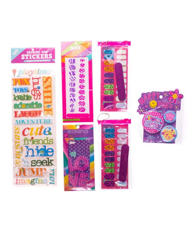 Kit de Cosmetiquera con Stickers, Calcas para tus uñas, Protrector par –  Onix Pink Shop