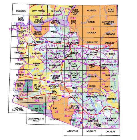 Click on this map to identify and buy the paper maps and map software you need for your hunting unit on Arizona public lands