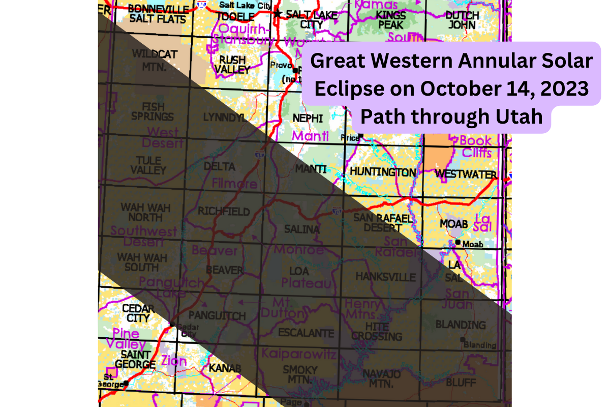 2023 Annular Solar Eclipse Path through Utah