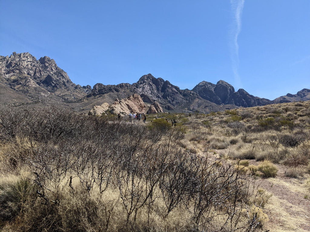 Organ mountains, New Mexico with hikers 