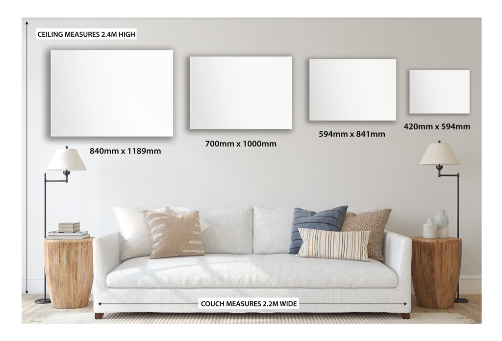 size guide canvas art