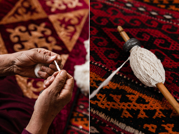 Nomad Studio artisans working on the organic cotton threads for FOLKDAYS and Wilding