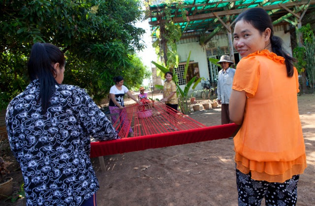 Handmade Fair trade Silk Scarves by Villageworks Artisans Cambodia
