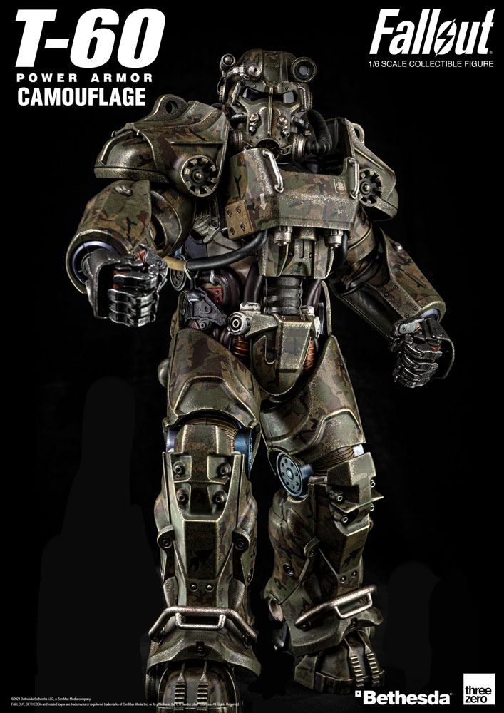 Fallout Figura 1 6 T 60 Camouflage Power Armor 37 Cm Toys And Roll