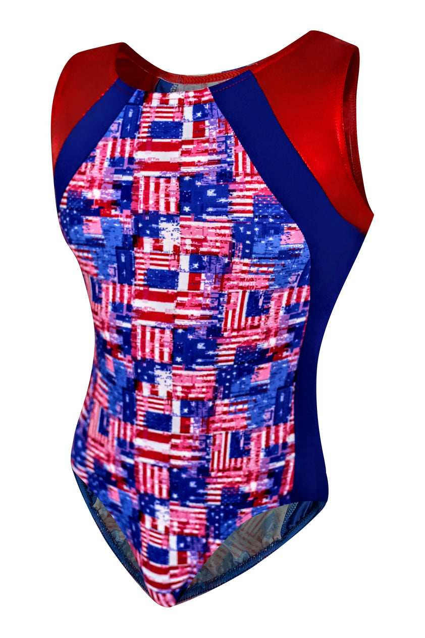 American Flag Pattern Girls Gymnastic Leotard – United All Around