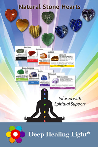 Chakra Stone Hearts and information Cards