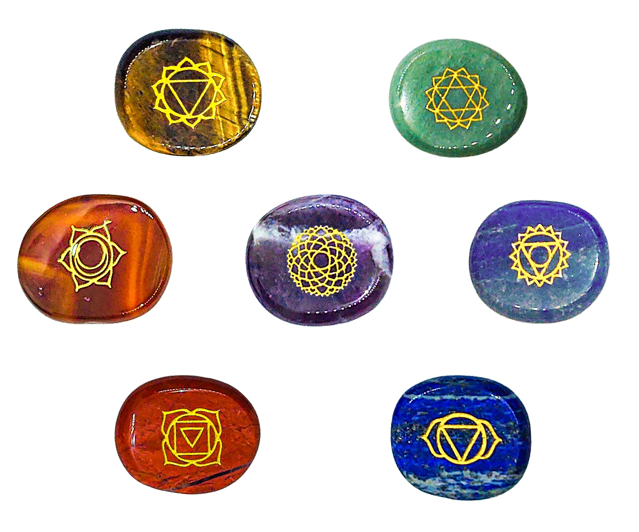 Expresión Inmundicia Química Chakra Stones, Engraved Symbols - Reiki Healing, Chakra Chart, Symbols –  The Healing Touch Shoppe