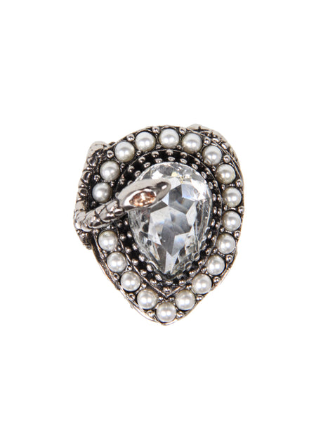 Drop Ring, Crystal by Alexander McQueen 
