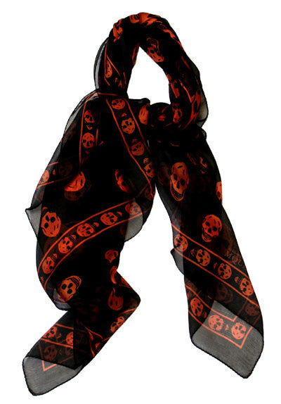 orange alexander mcqueen scarf