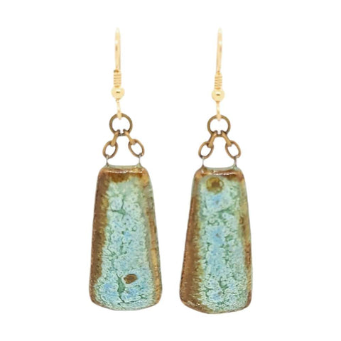 Ceramic column earrings in Seafoam by Dandy Jewelry at Bezel and Kiln Seattle WA