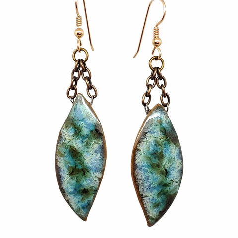 Large Leaves Earrings in Mystic by Dandy Jewelry at Bezel and Kiln