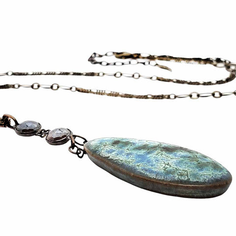 Long Drop Gem Necklace by Dandy Jewelry at Bezel and Kiln