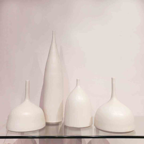 Collection of four hand-thrown genie bottles by Michelle Williams Ceramics at Bezel & Kiln Seattle WA