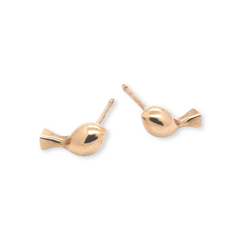 Earrings - Tiny Tweets 14k Rose Gold Posts By La Objeteria at Bezel & Kiln Seattle WA